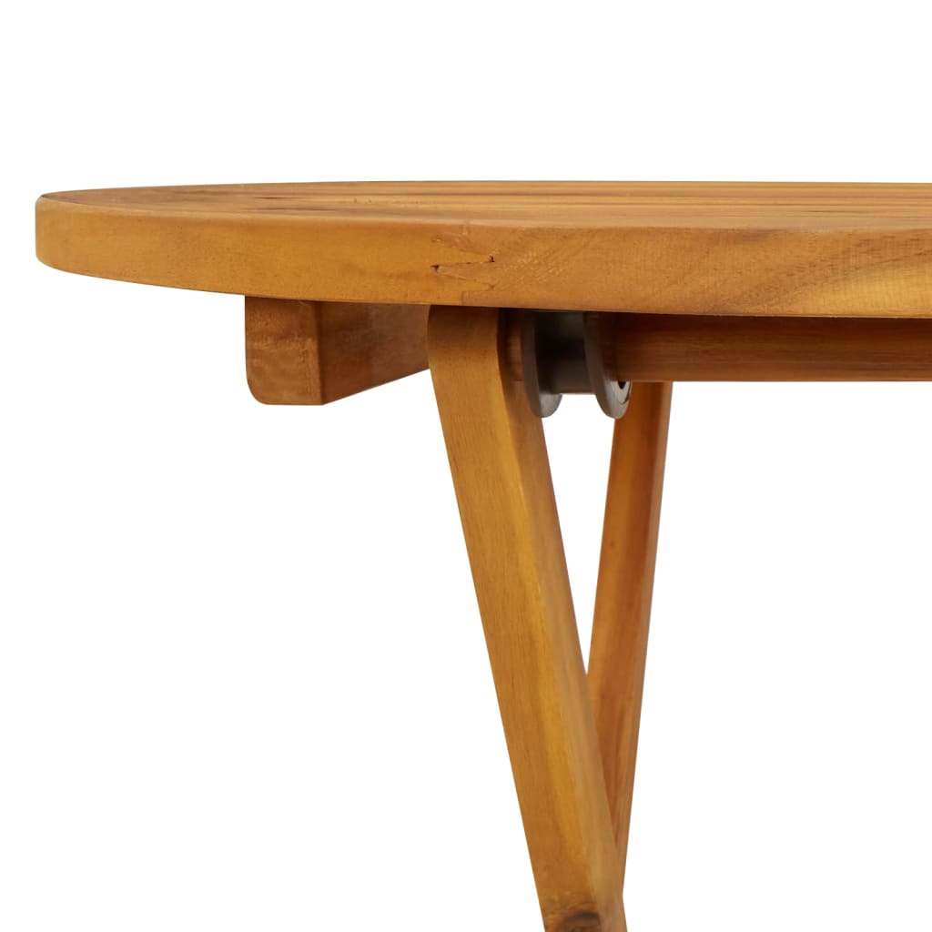 Sammenleggbart hagebord 70 cm heltre akasie