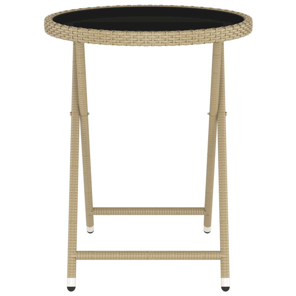 Hagebistrosett 5 deler polyrotting og herdet glass beige
