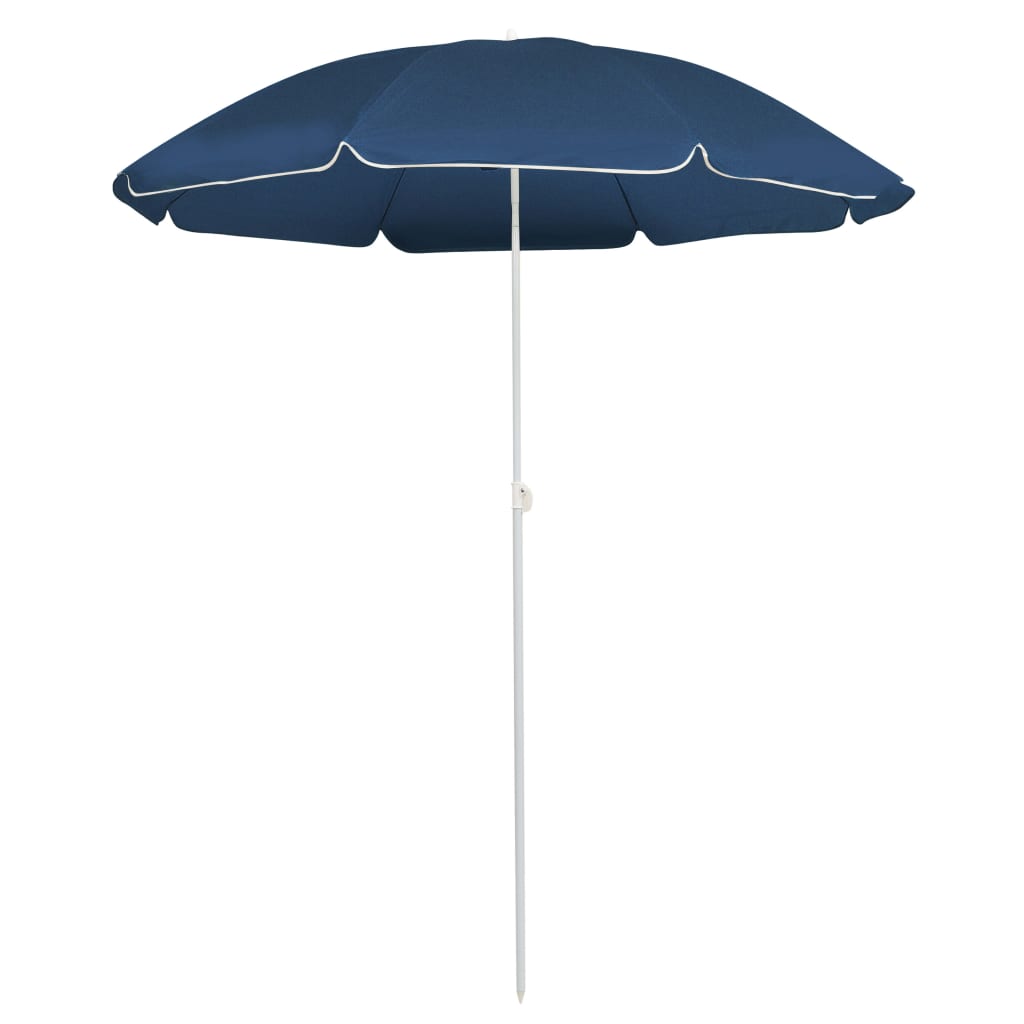 Hageparasoll med stålstang blå 180 cm