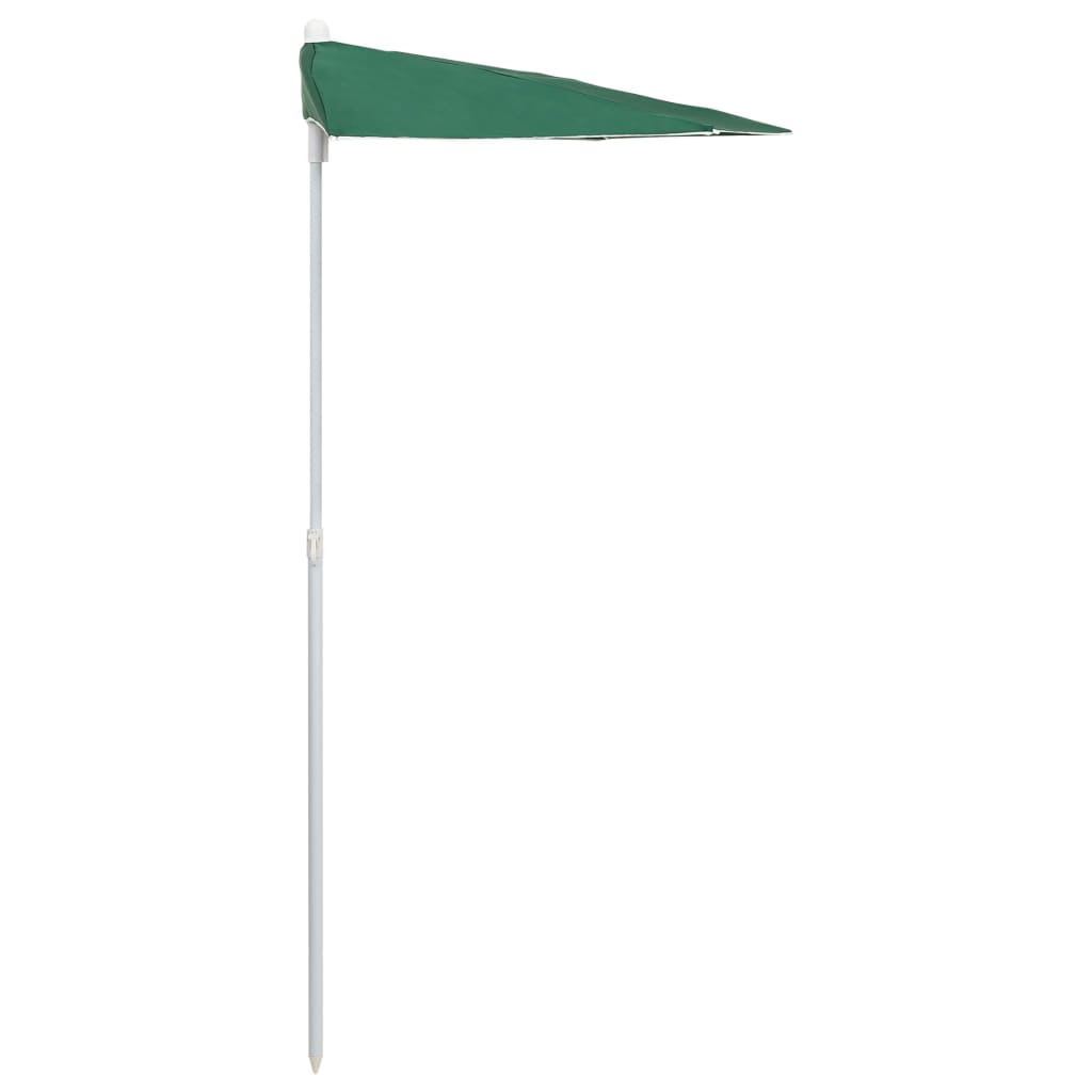 Halvrund parasoll med stang 180x90 cm grønn