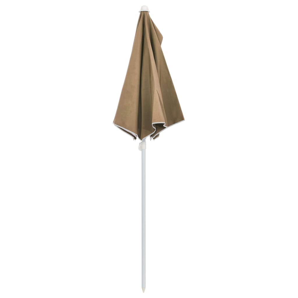 Halvrund parasoll med stang 180x90 cm gråbrun