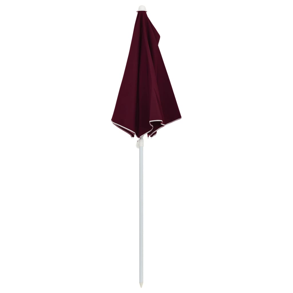 Halvrund parasoll med stang 180x90 cm vinrød