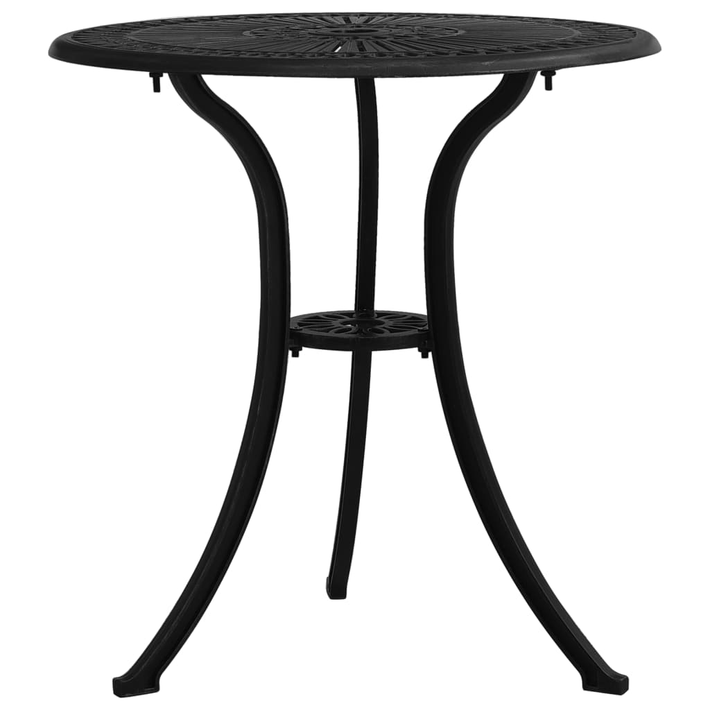 Bistrosett 3 deler støpt aluminium svart