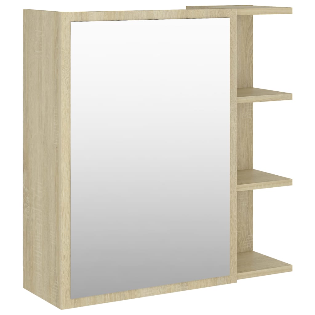 Speilskap til baderom sonoma eik 62,5x20,5x64 cm sponplate