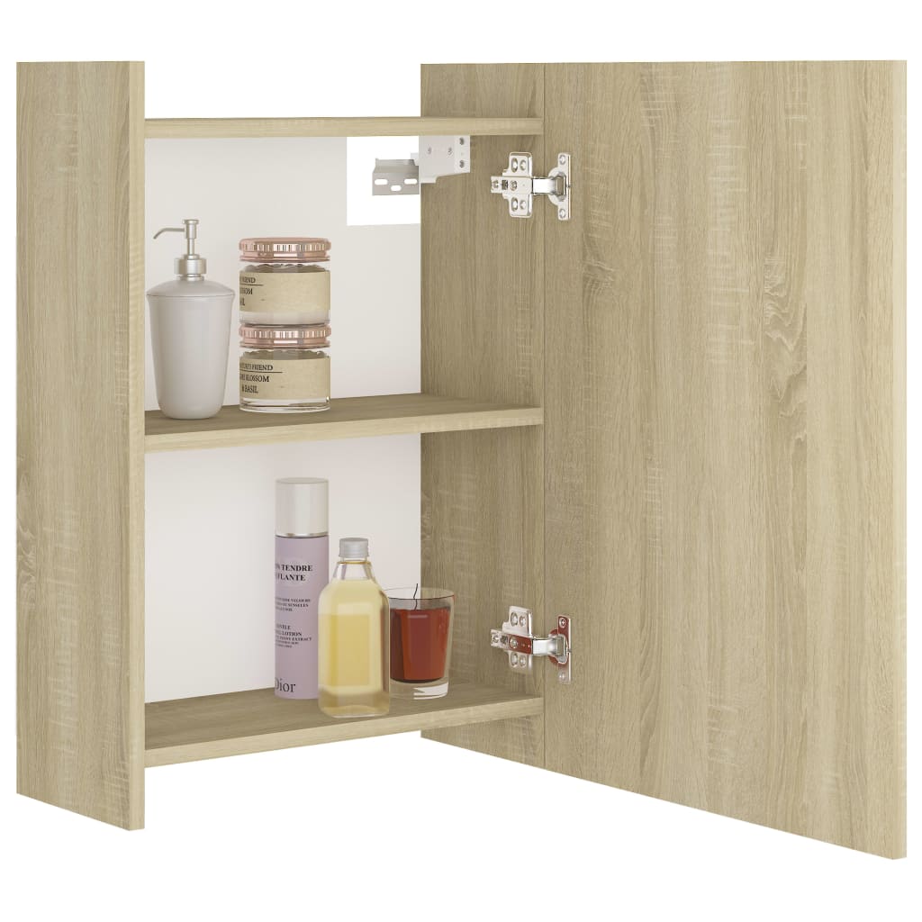 Speilskap til baderom sonoma eik 62,5x20,5x64 cm sponplate