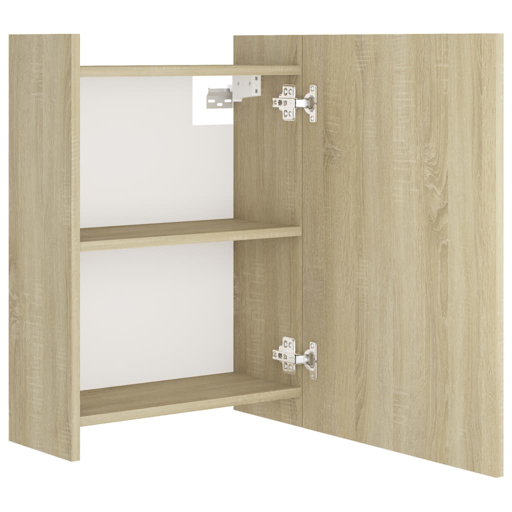 Speilskap til baderom sonoma eik 62,5x20,5x64 cm sponplate