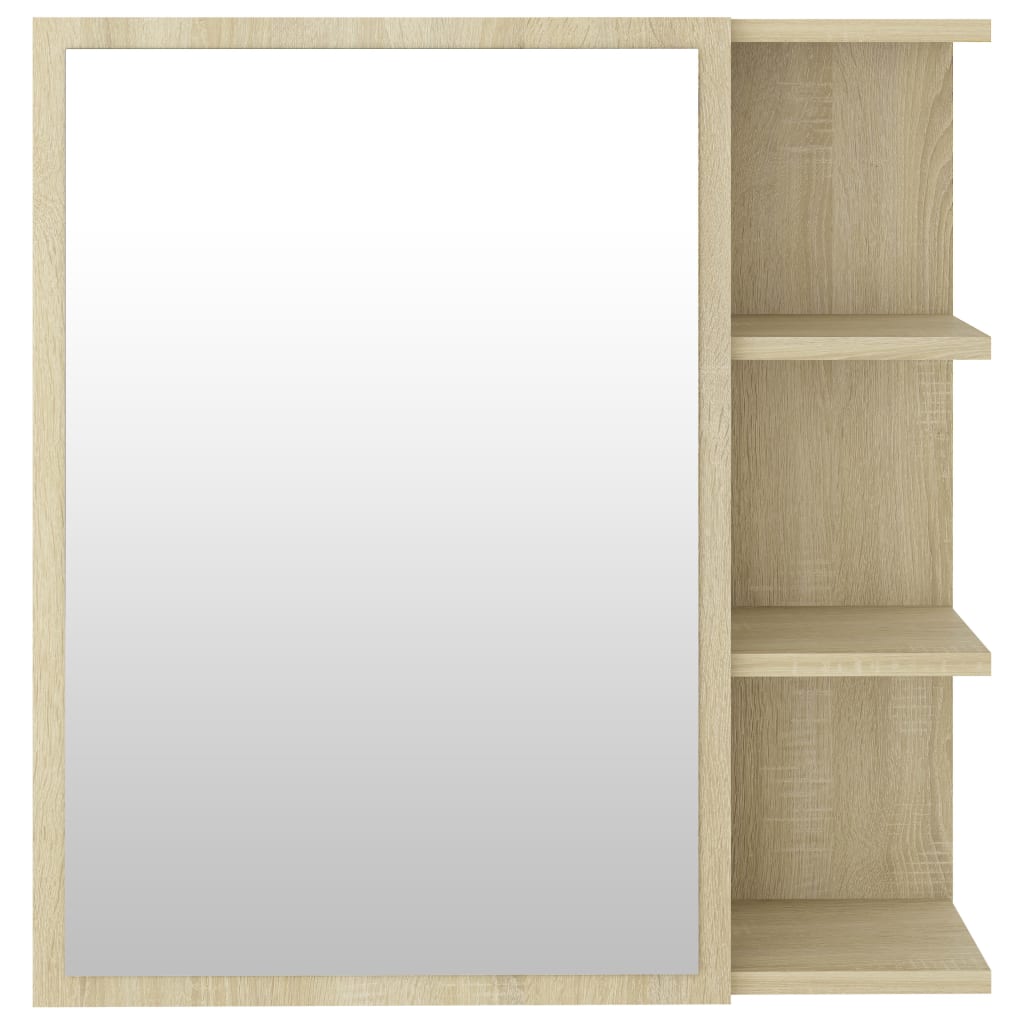 Speilskap til baderom sonoma eik 62,5x20,5x64 cm sponplate