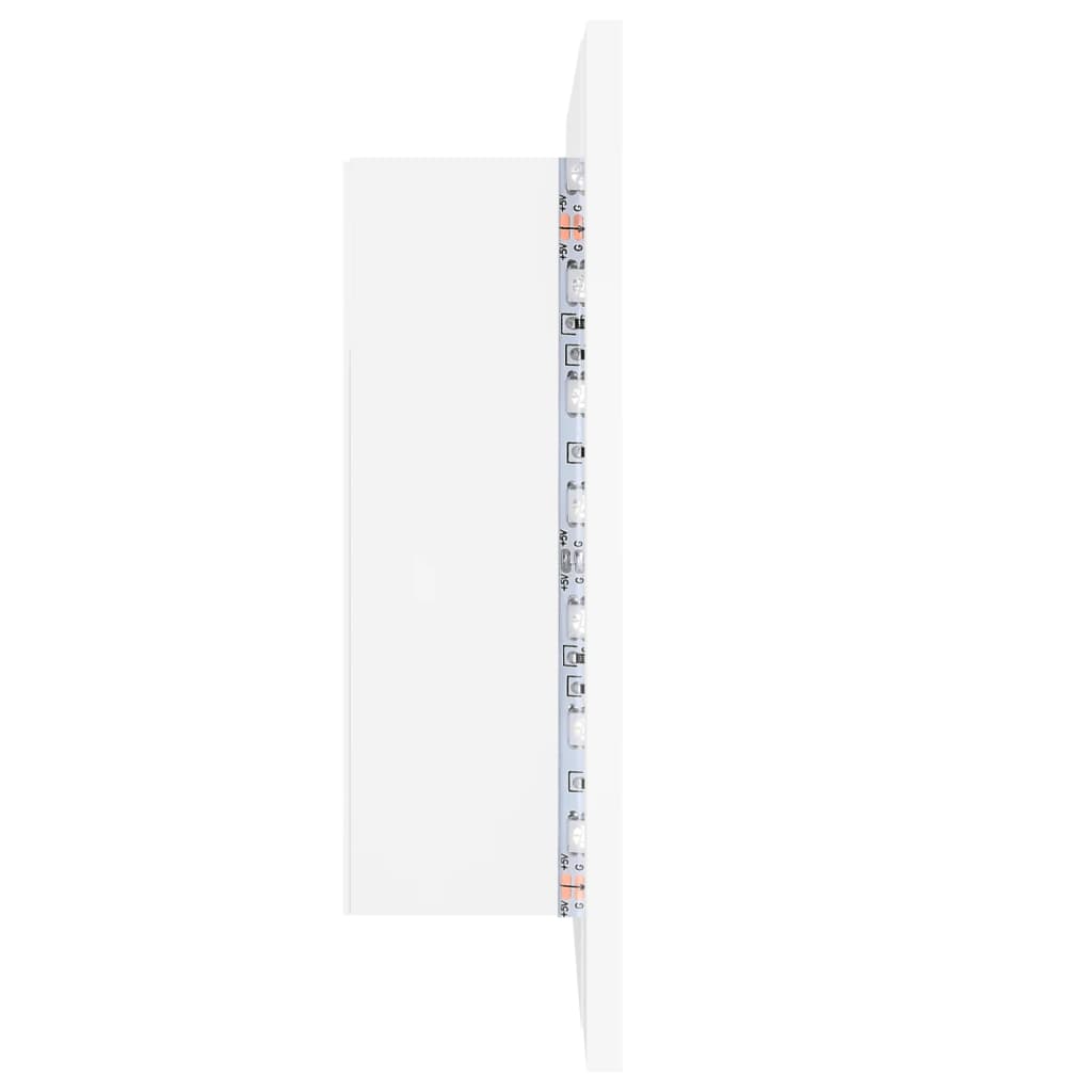 LED-speilskap hvit 60x12x45 cm akryl