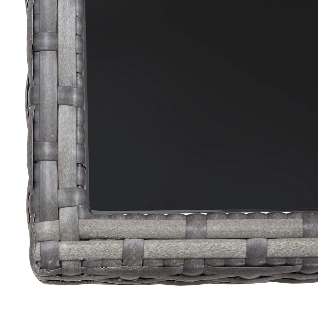 Utendørs spisestue 3 deler polyrotting antrasitt og grå