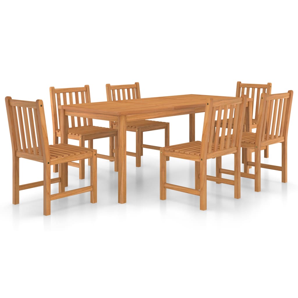 7-delers hagespisesett 180x90 cm heltre teak