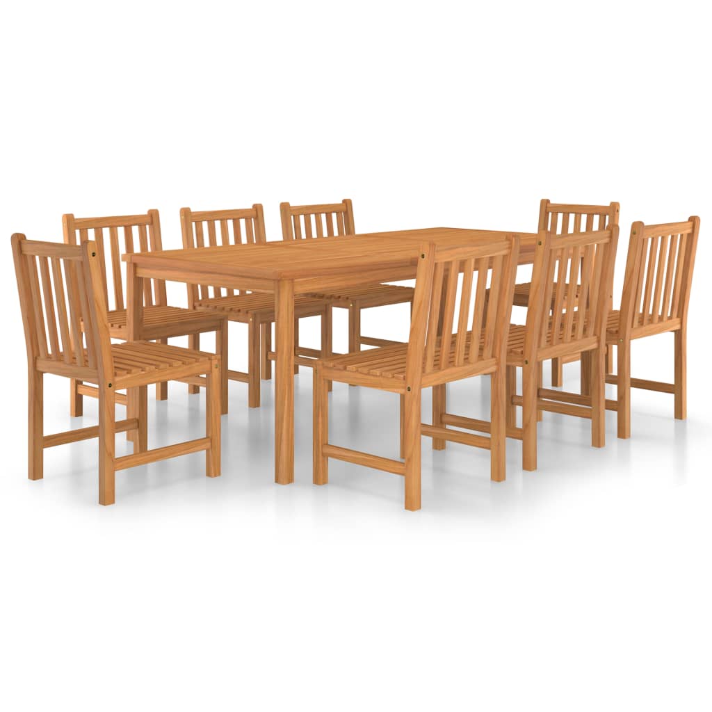 9-delers hagespisesett 200x100 cm heltre teak