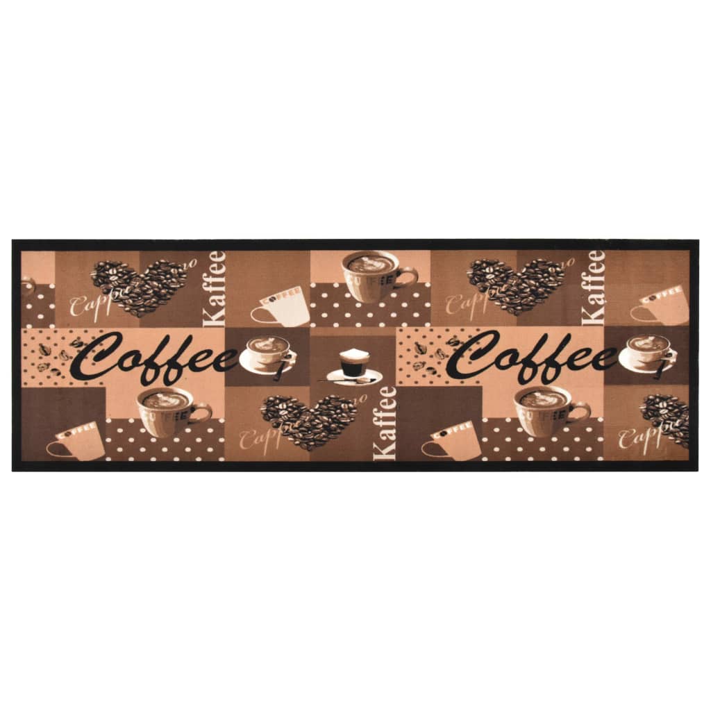 Vaskbart kjøkkenteppe Coffee brun 45x150 cm