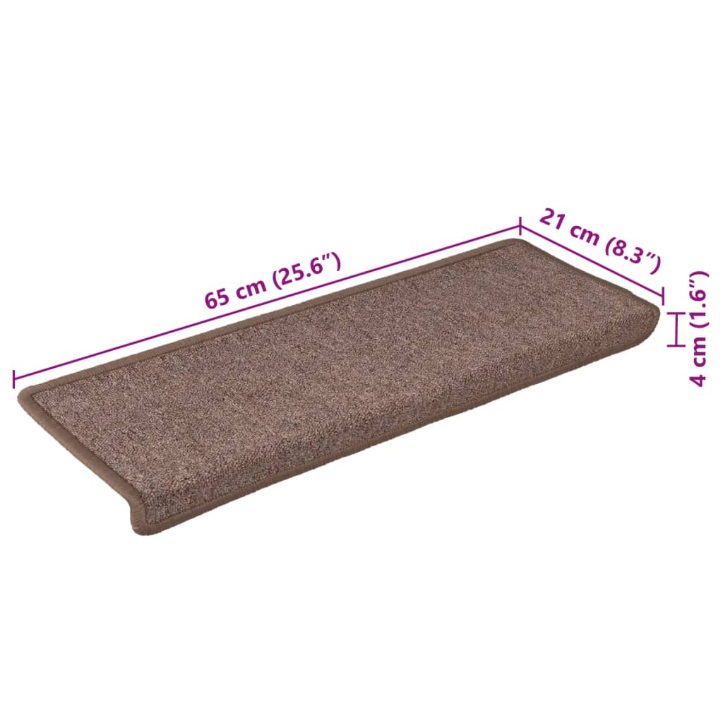 Trappetrinnstepper 15 stk 65x21x4 cm brun