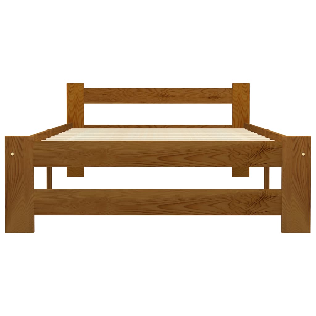Sengeramme honningbrun heltre furu 90x200 cm