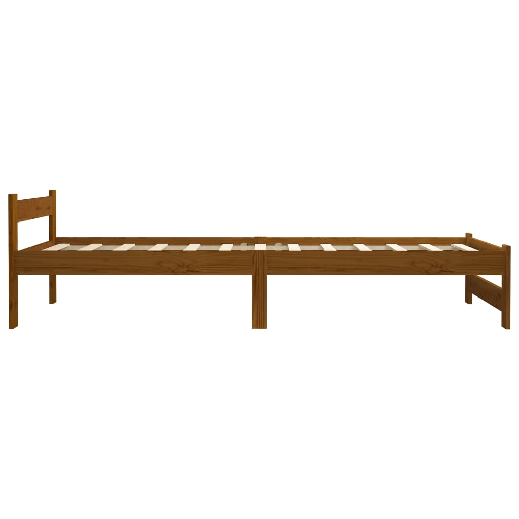 Sengeramme honningbrun heltre furu 90x200 cm