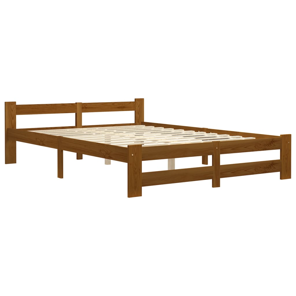 Sengeramme honningbrun heltre furu 160x200 cm