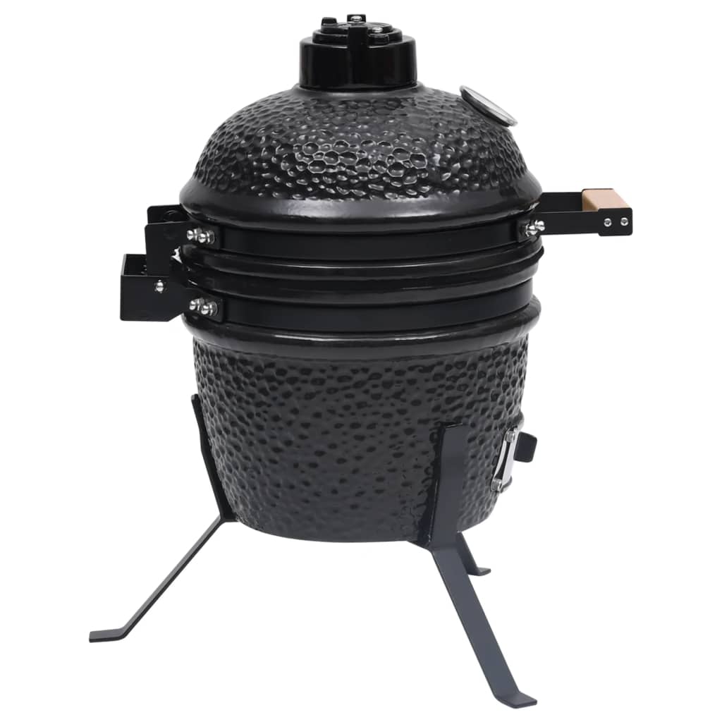 Kullgrill med røyker Kamado keramisk 56 cm svart