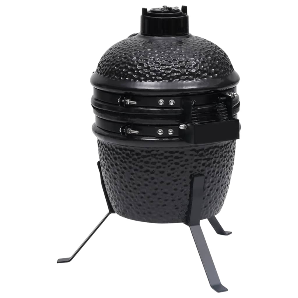 Kullgrill med røyker Kamado keramisk 56 cm svart