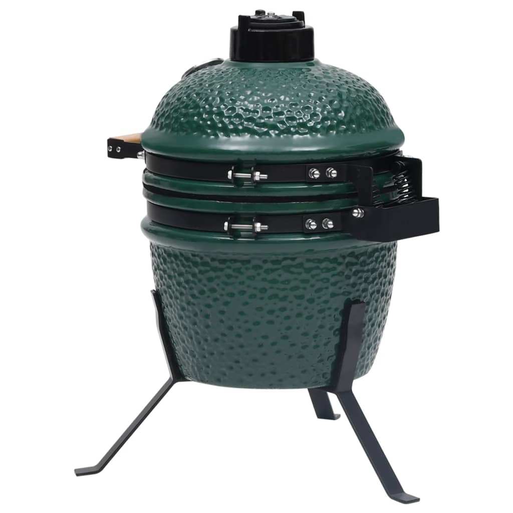 Kullgrill med røyker Kamado keramisk 56 cm grønn