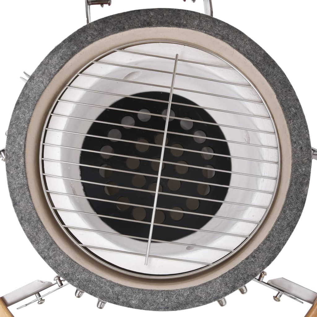 Kamado Kullgrill med røyker keramisk 81 cm