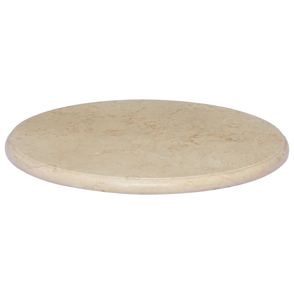 Bordplate kremhvit Ø50x2,5 cm marmor