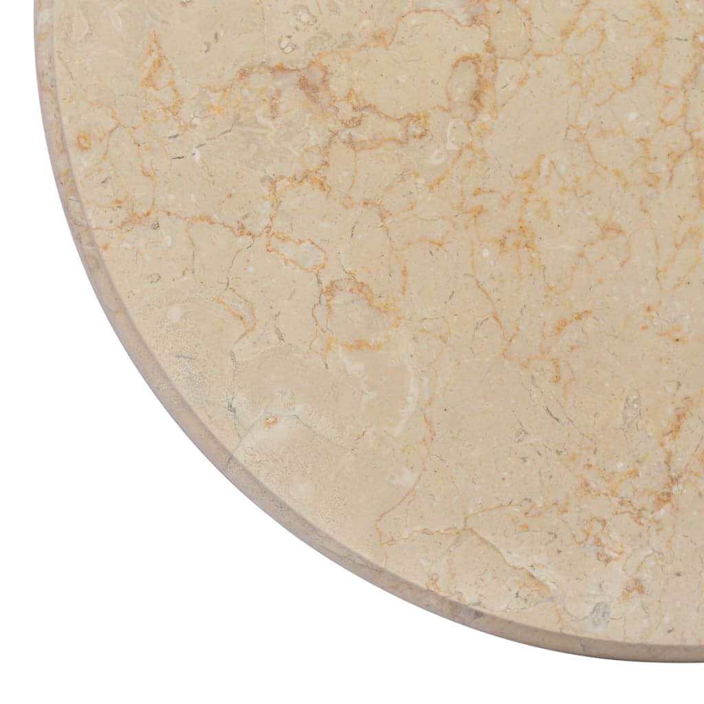 Bordplate kremhvit Ø50x2,5 cm marmor