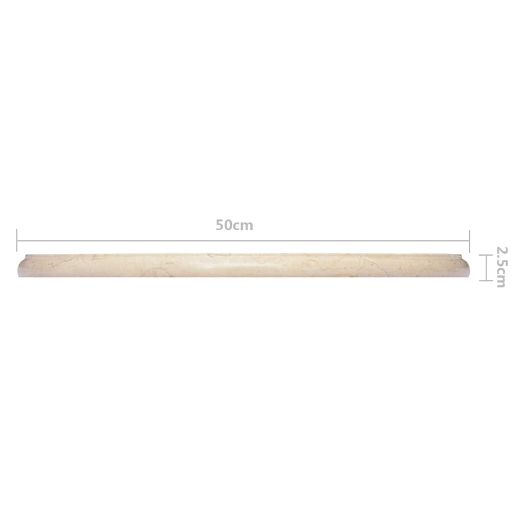 Bordplate kremhvit Ø50x2,5 cm marmor