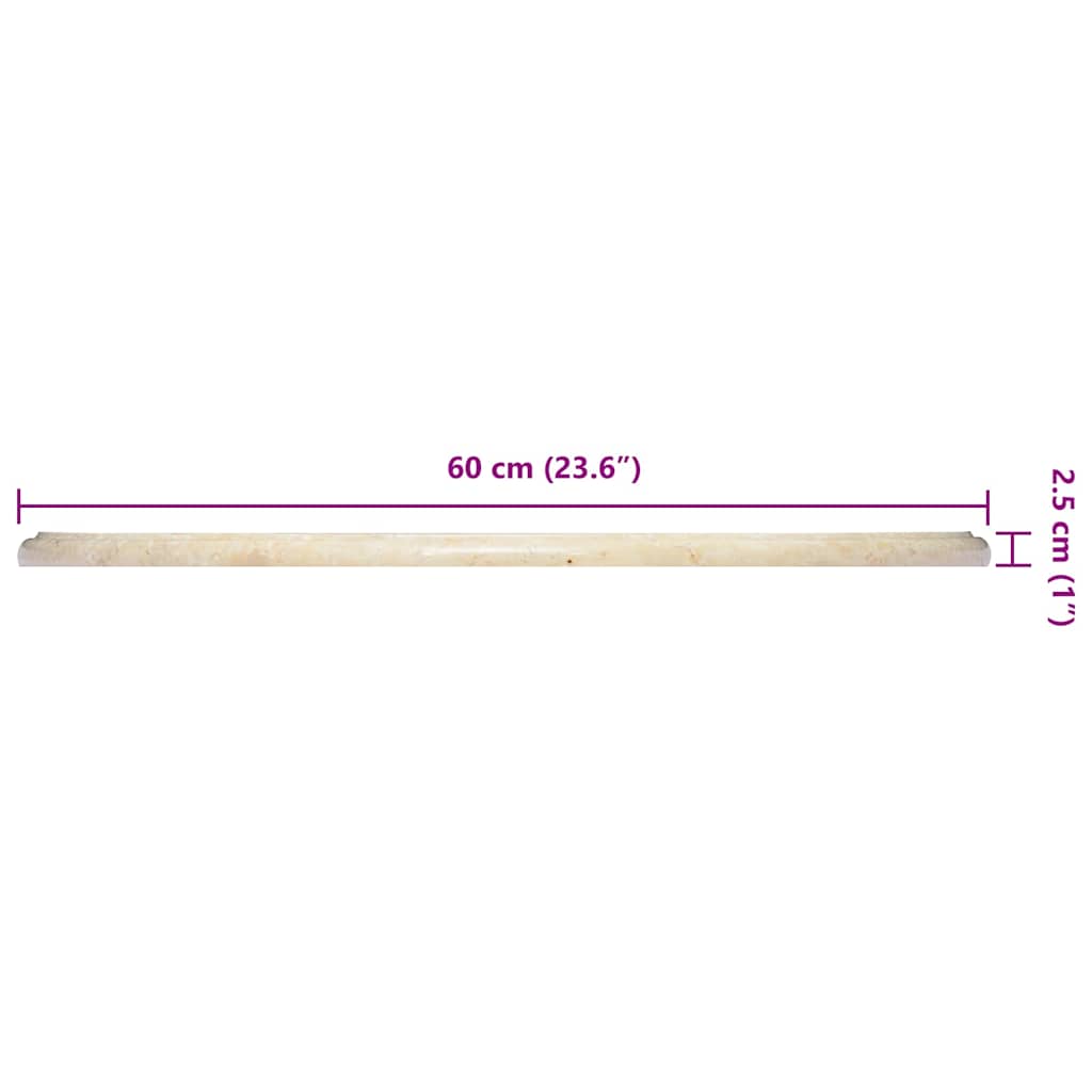 Bordplate kremhvit Ø60x2,5 cm marmor