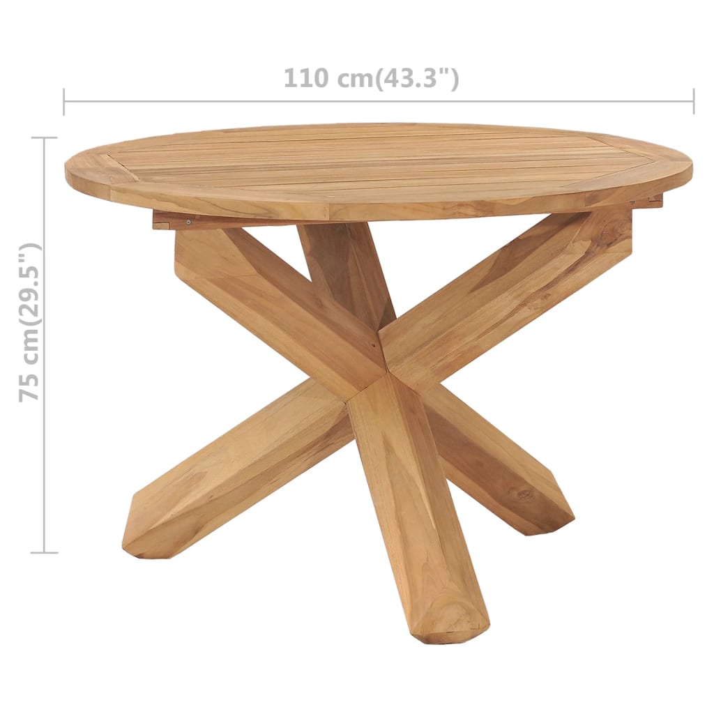 Hagespisebord Ø110x75 cm heltre teak
