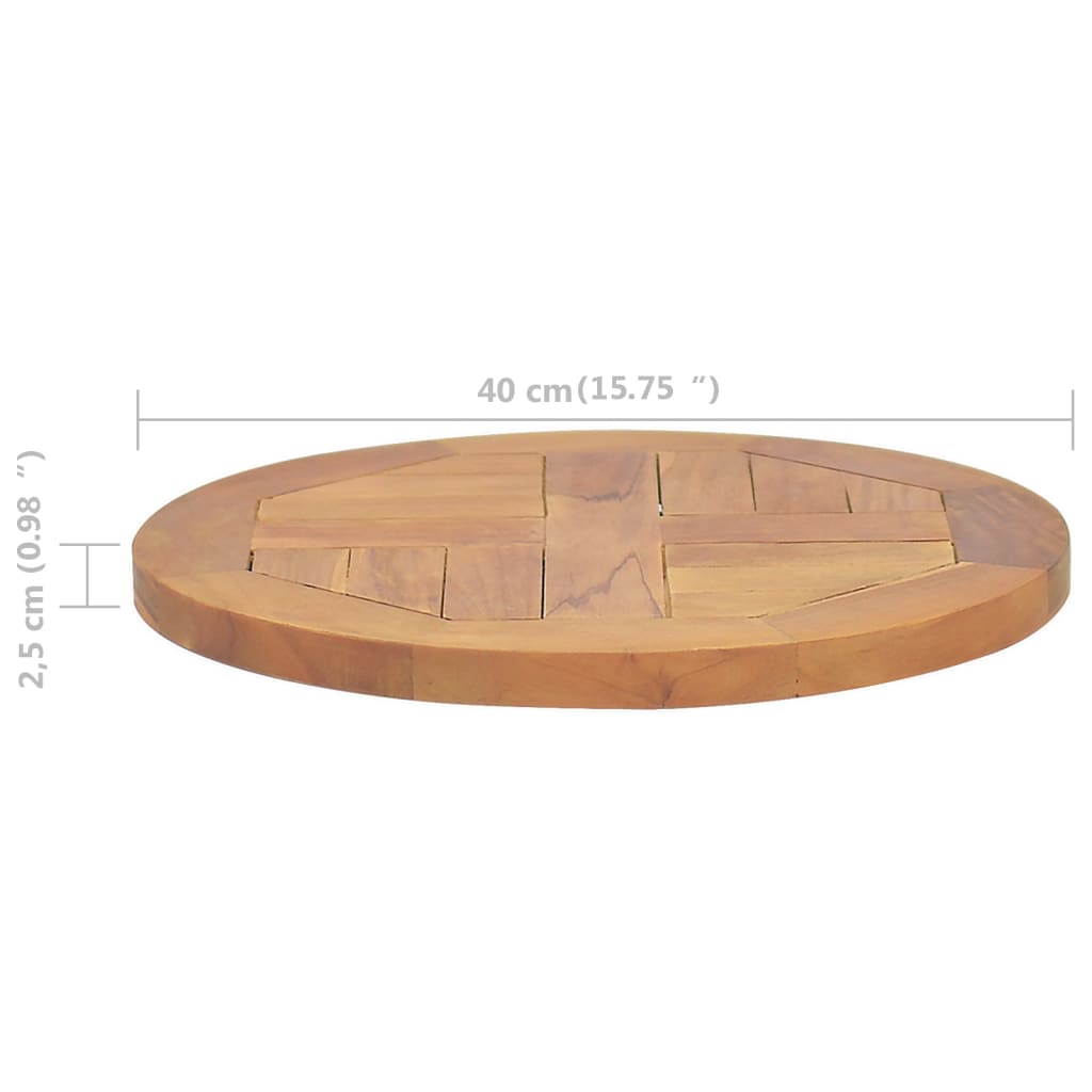 Bordplate heltre teak 2,5 cm 40 cm