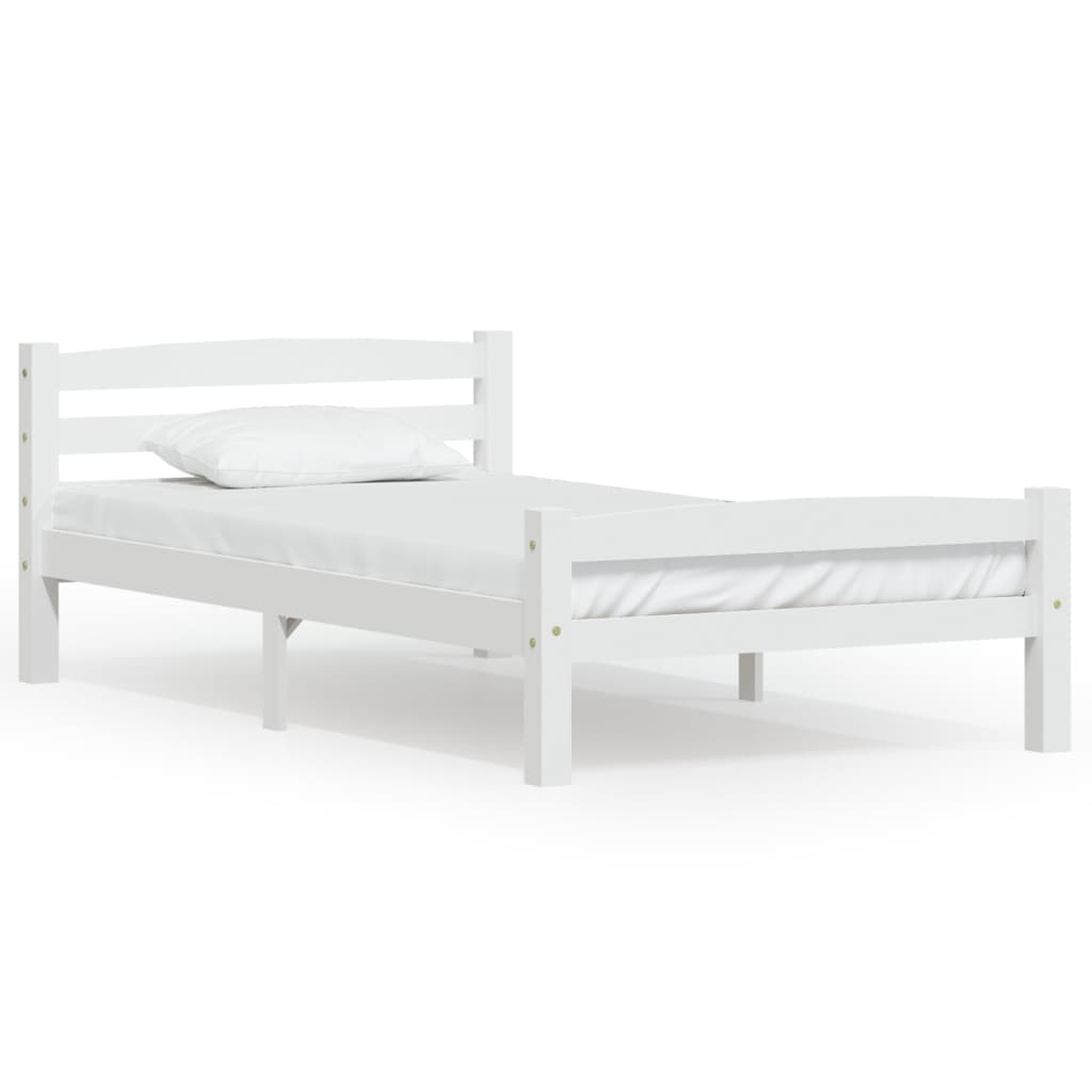 Sengeramme hvit heltre furu 90x200 cm
