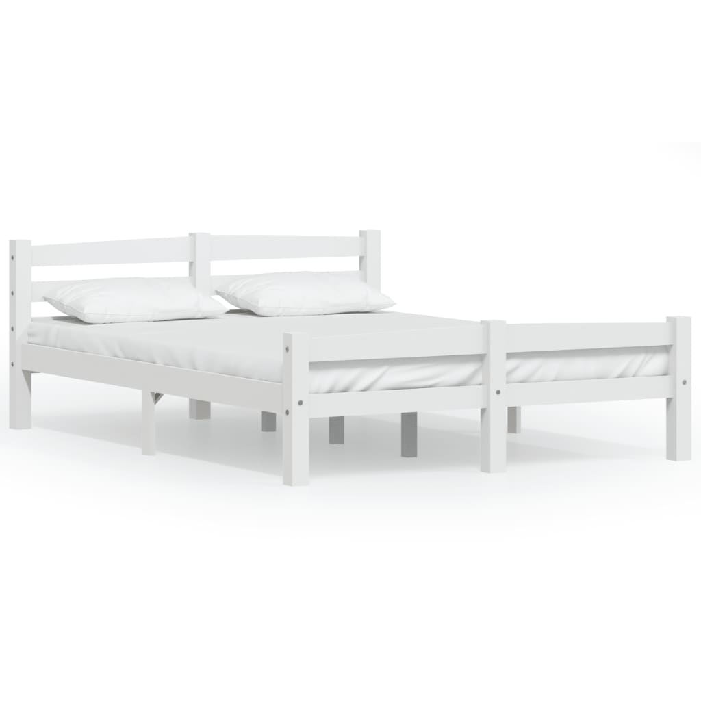 Sengeramme hvit heltre furu 120x200 cm
