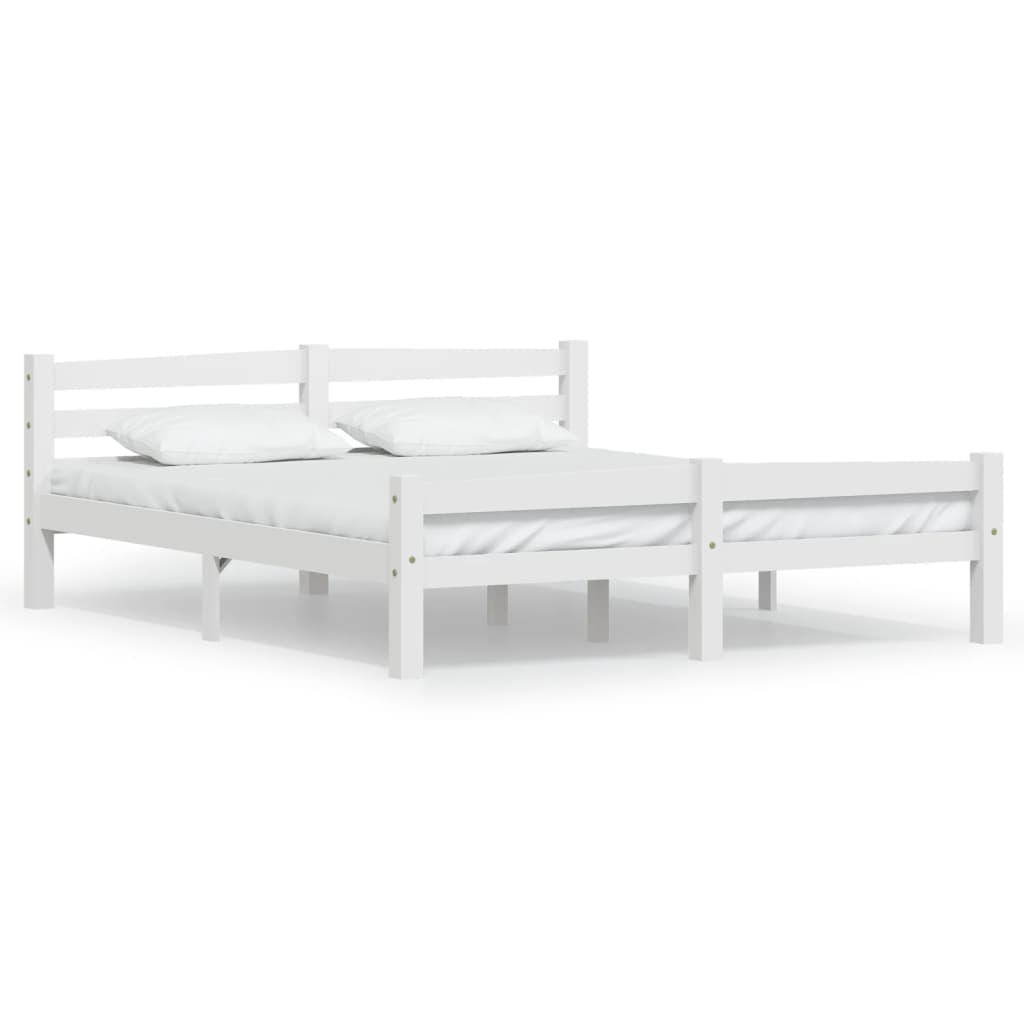 Sengeramme hvit heltre furu 160x200 cm