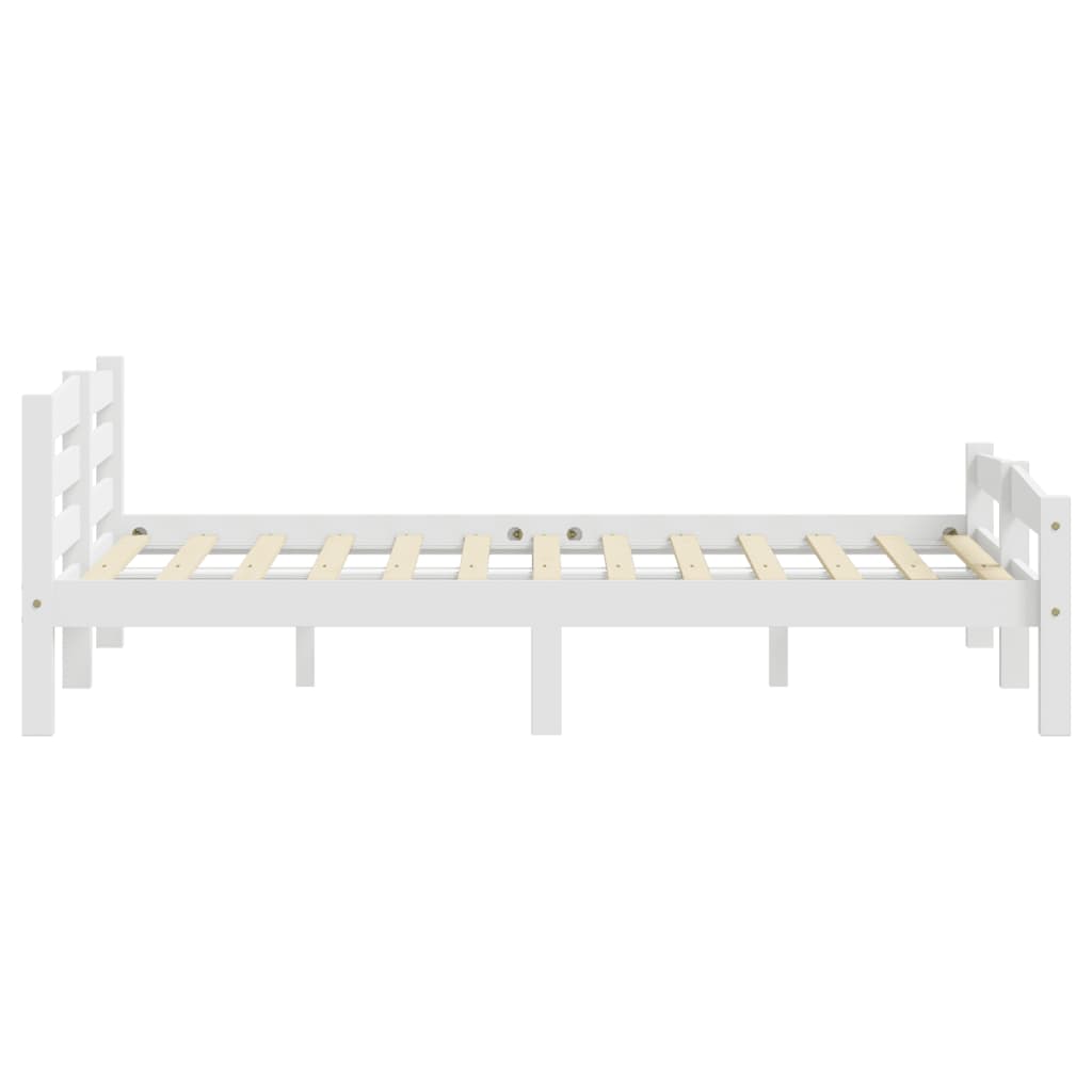 Sengeramme hvit heltre furu 200x200 cm