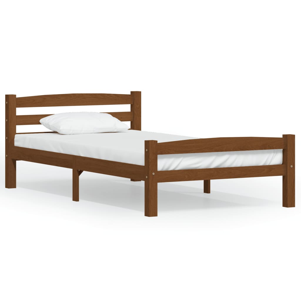 Sengeramme honningbrun heltre furu 100x200 cm