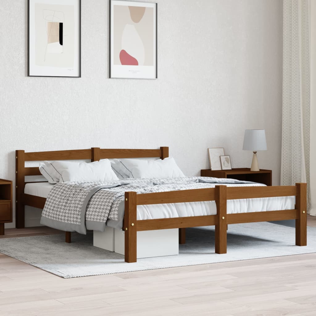 Sengeramme honningbrun heltre furu 120x200 cm