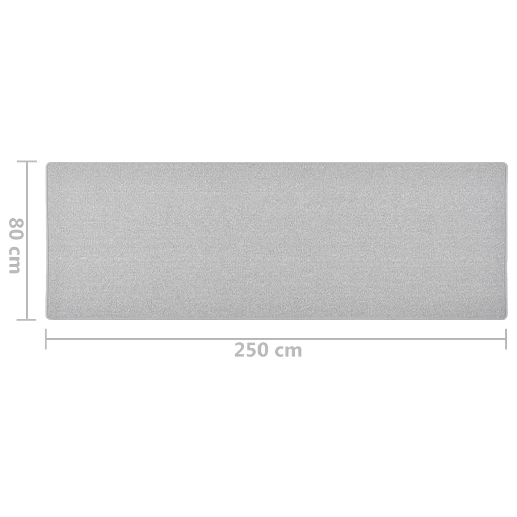 Teppeløper lysegrå 80x250 cm