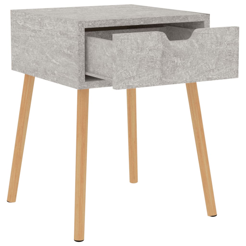 Nattbord 2 stk betonggrå 40x40x56 cm konstruert tre