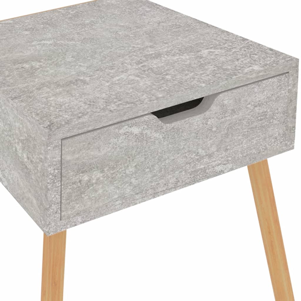 Nattbord 2 stk betonggrå 40x40x56 cm konstruert tre