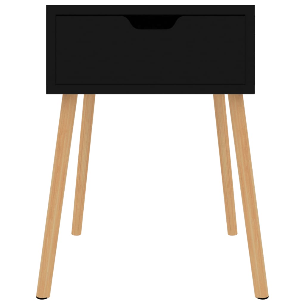 Nattbord 2 stk høyglans svart 40x40x56 cm konstruert tre
