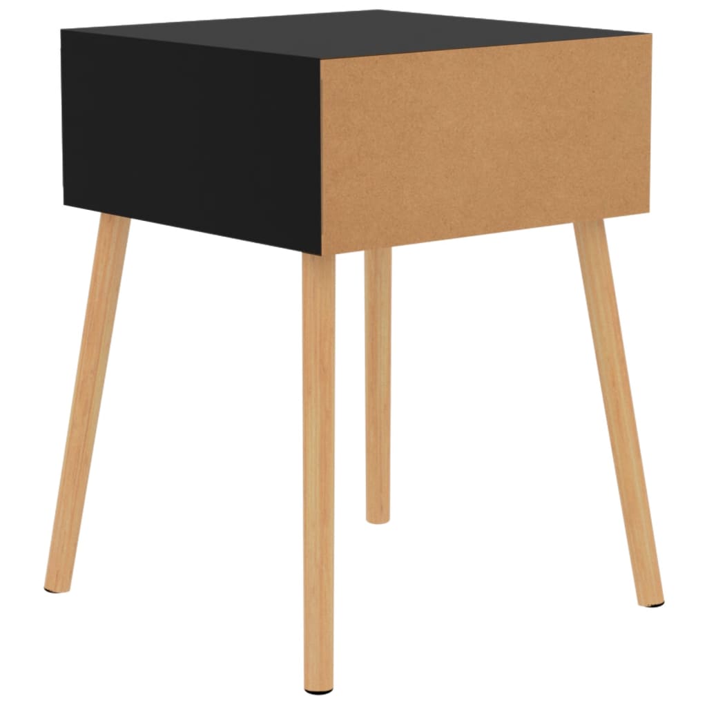Nattbord 2 stk høyglans svart 40x40x56 cm konstruert tre