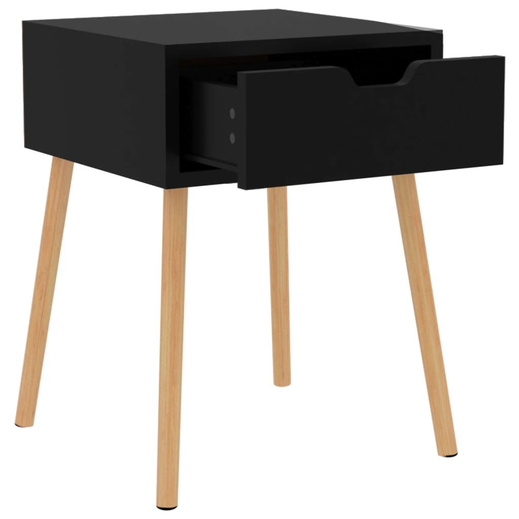 Nattbord 2 stk høyglans svart 40x40x56 cm konstruert tre