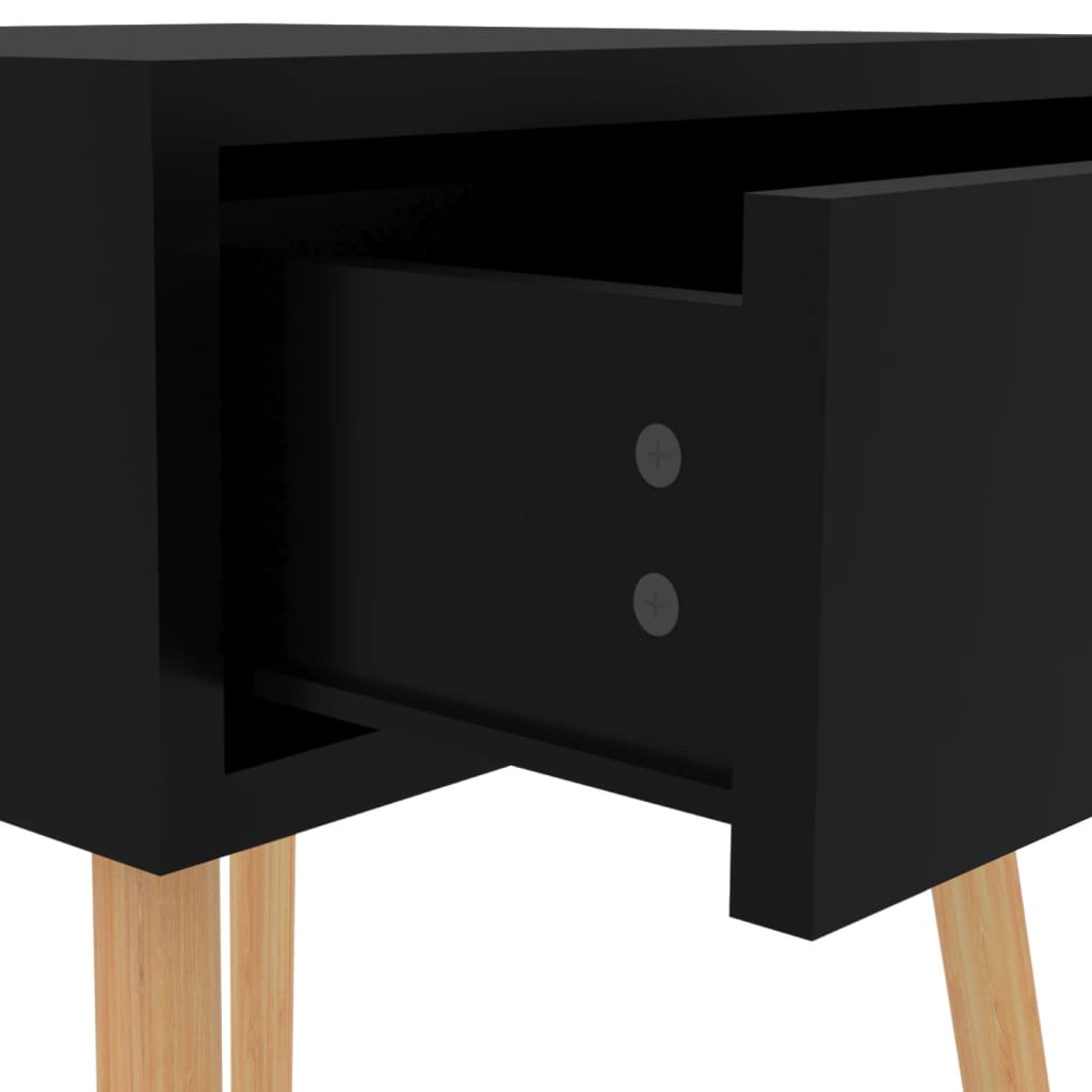 Nattbord 2 stk høyglans svart 40x40x56 cm konstruert tre