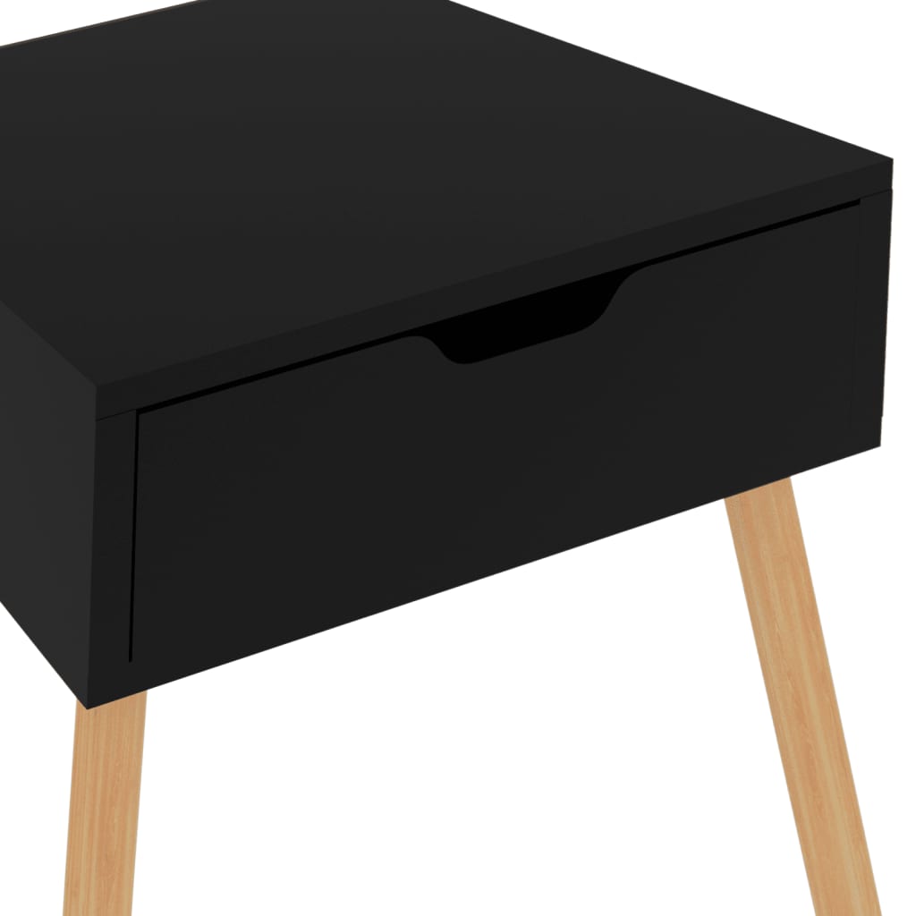 Nattbord 2 stk høyglans svart 40x40x56 cm konstruert tre