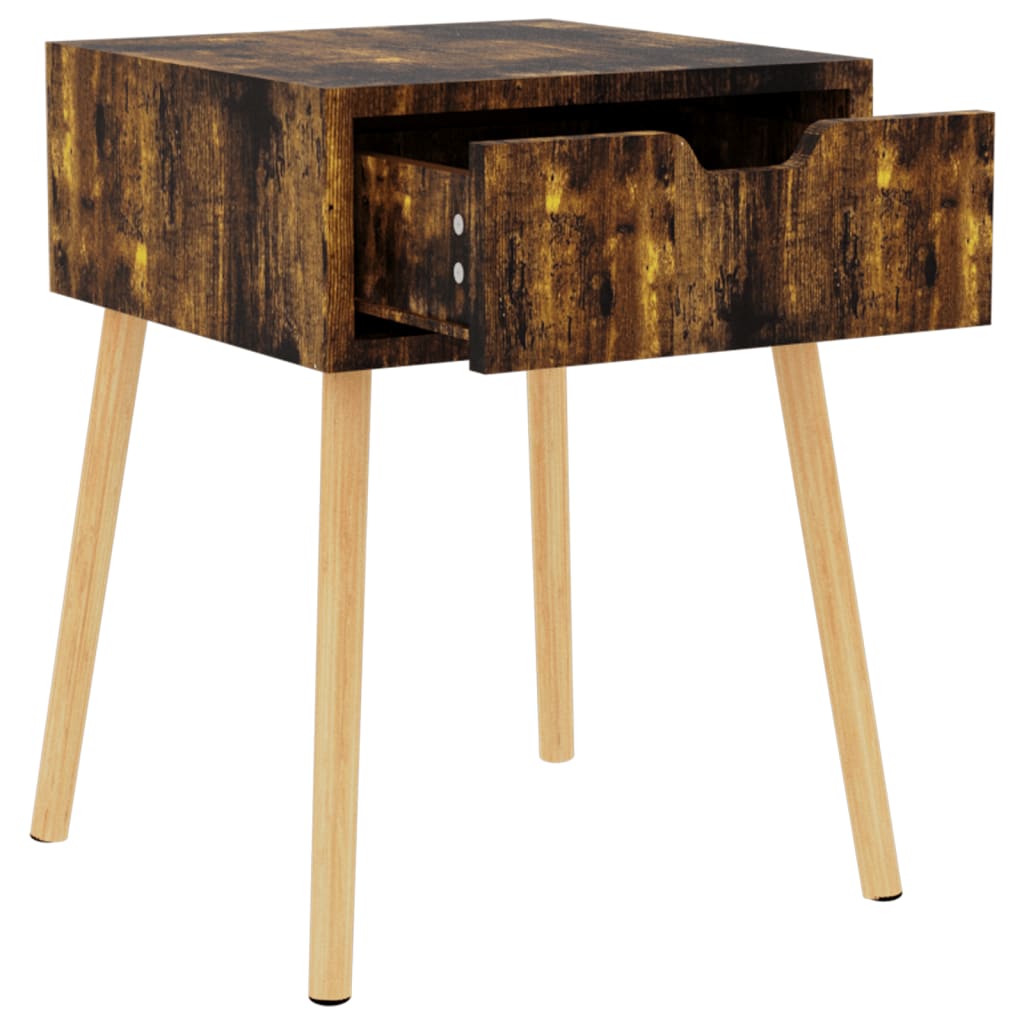 Nattbord 2 stk røkt eik 40x40x56 cm konstruert tre