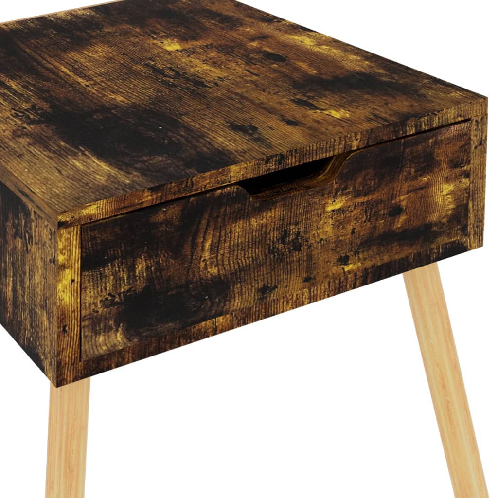 Nattbord 2 stk røkt eik 40x40x56 cm konstruert tre