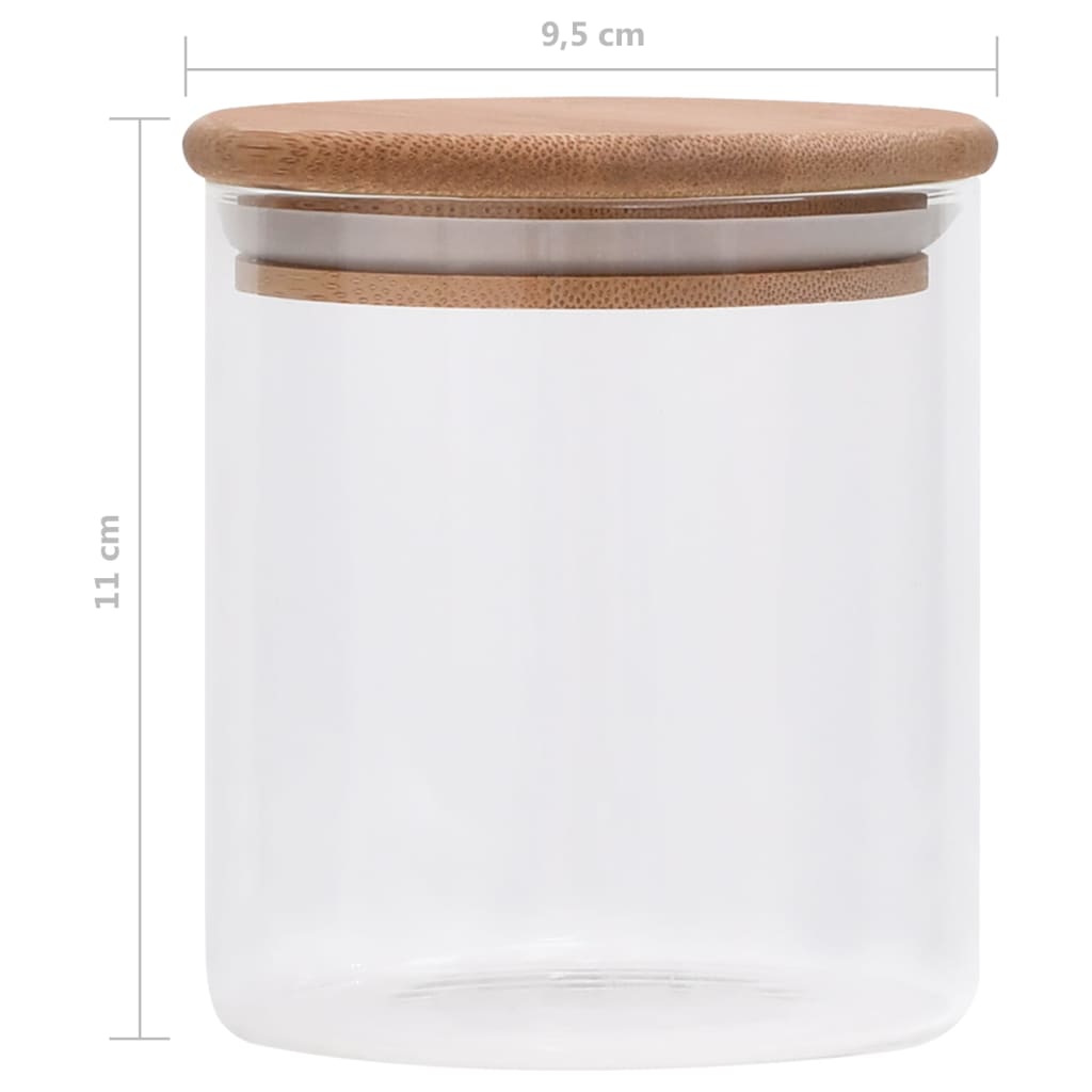 Glasskrukker med bambuslokk 6 stk 600 ml