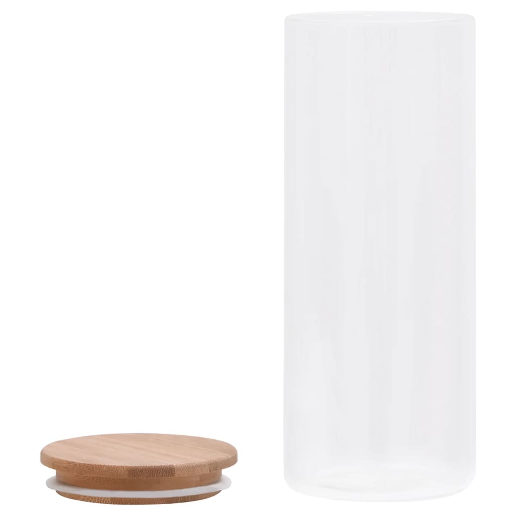 Glasskrukker med bambuslokk 6 stk 1000 ml