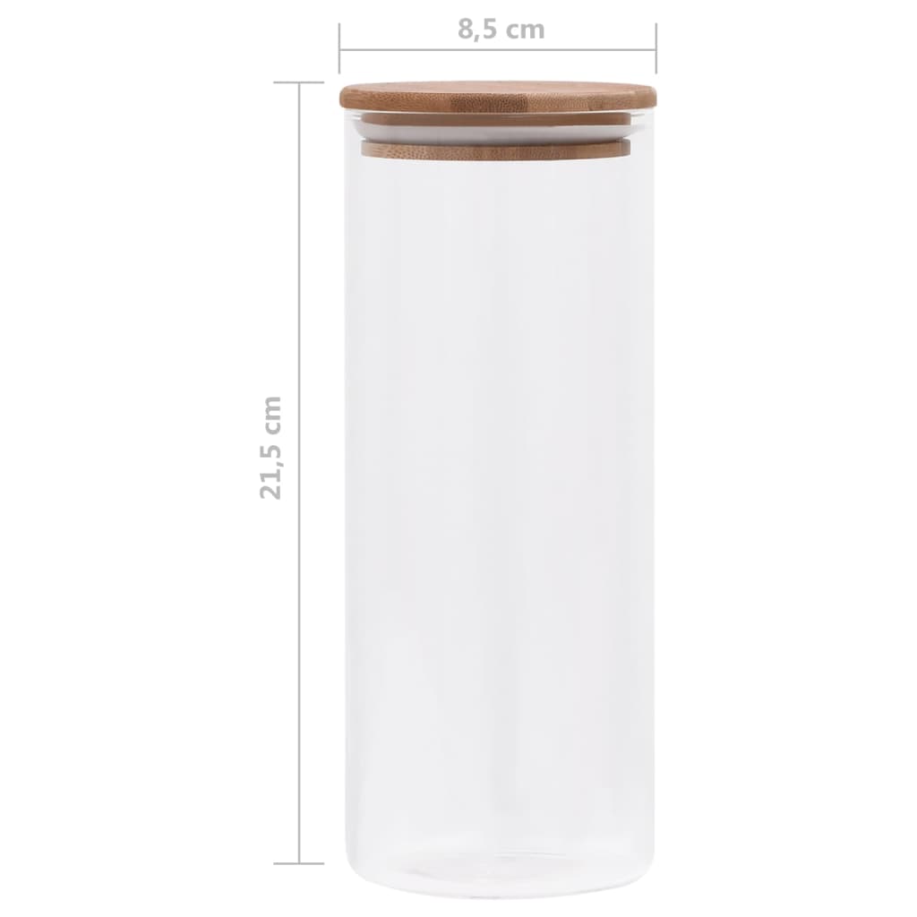 Glasskrukker med bambuslokk 6 stk 1000 ml