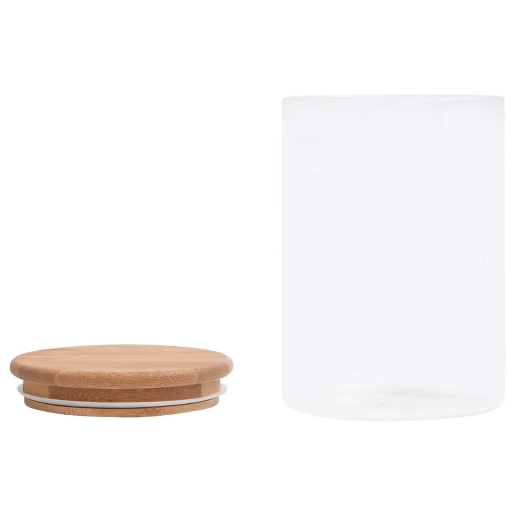 Glasskrukker med bambuslokk 4 stk 800 ml